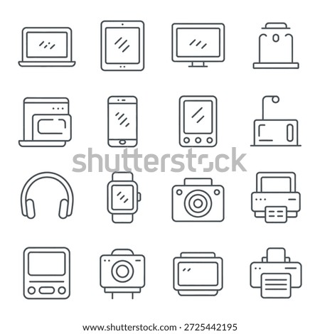 Digital Technology Hardware Gadget and Mobile Smart Device Set