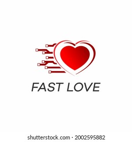 Digital technology heart stock illustration.Vector design element template.