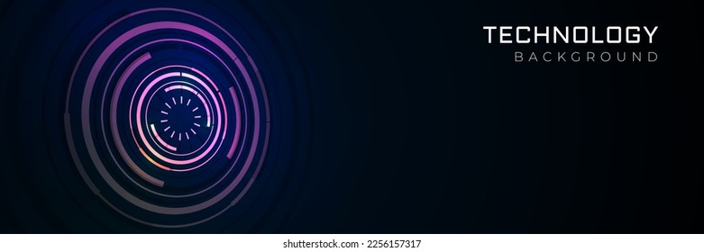 La tecnología digital envuelve el diseño de pancartas brillantes.	
