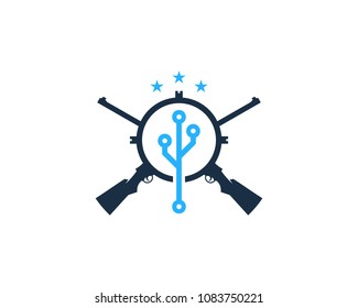 Digital Technology Hunting Icon Logo Design Element