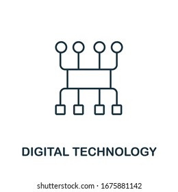 Icono de Tecnología Digital de la colección iot. Línea simple Icono de Tecnología digital para plantillas, diseño web e infografías