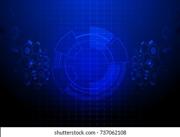 Digital technology and icon on dark background