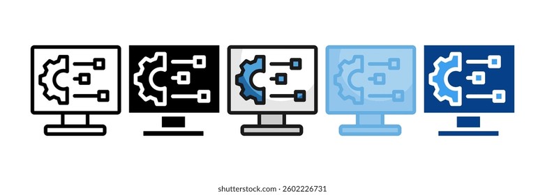 Digital Technology Icon Set Multiple Style Collection