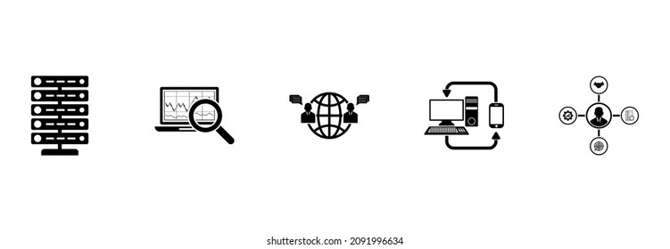 conjunto de iconos de tecnología digital, símbolo del conjunto de vectores de tecnología digital