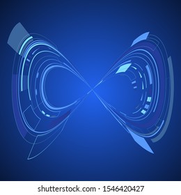 Digital technology icon vector illustration. internet of things template background. cyberspace network ecosystem innovation design. Iot infinity opportunity 