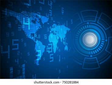 digital technology illustration, abstract circle and number on dark background some Elements of this image furnished by NASA