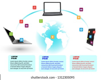 Digital technology infographic background