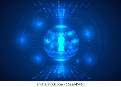 digital technology innovation abstract background. Abstract security technology background. Key lock and digital background.