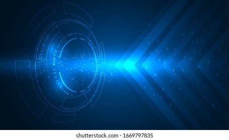 digital technology innovation and protection development abstract. computer science security background.