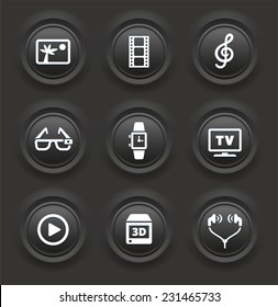 Digital Technology and Innovations on Black Bevel Round Buttons