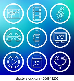 Digital Technology and Innovations on Blue Round Buttons