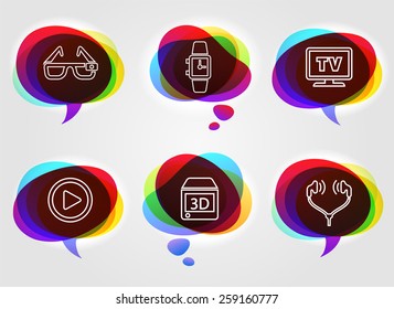 Digital Technology and Innovations on  Color Speech Bubbles