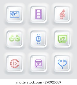 Digital Technology and Innovations on Color Square Buttons