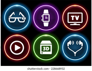 Digital Technology and Innovations on Glow Round Buttons