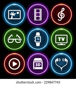 Digital Technology and Innovations on Glow Round Buttons