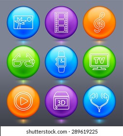 Digital Technology and Innovations on Glow Round Buttons