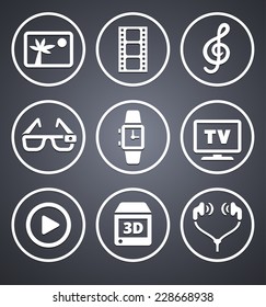 Digital Technology and Innovations On Grey Round Buttons