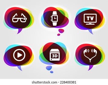 Digital Technology and Innovations on Multi Color Speech Bubbles