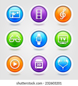 Digital Technology and Innovations on Multi Color Round Buttons