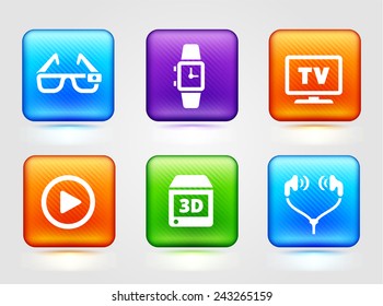Digital Technology and Innovations on Multi Color Square Buttons