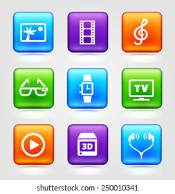 Digital Technology and Innovations on Multi Color Square Buttons