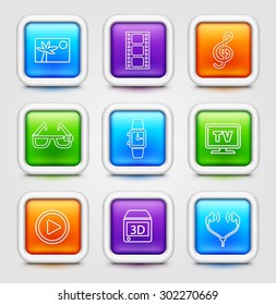Digital Technology and Innovations on Multi Color Square Buttons
