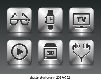 Digital Technology and Innovations on Silver Square Buttons