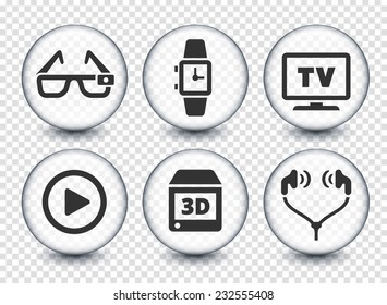 Digital Technology and Innovations on Transparent Round Buttons