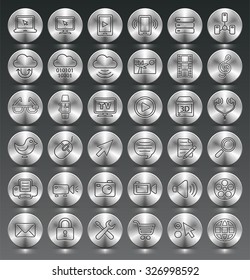 Digital Technology and Internet Innovations on Silver Round Buttons