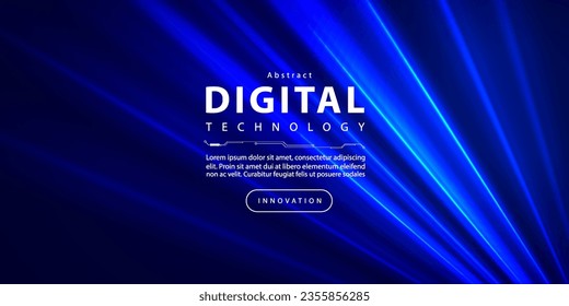 Digital technology internet network speed connection blue background, cyber nano information, abstract science communication, innovation futuristic tech data, Ai big data, lines dots illustration 3d