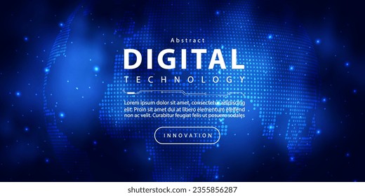 Digital technology internet network speed connection blue background, cyber nano information, abstract science communication, innovation futuristic tech data, Ai big data, lines dots illustration 3d