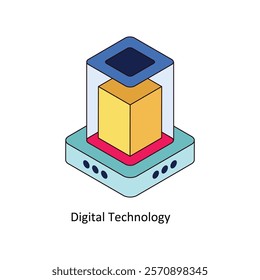 Digital Technology isometric Colored illustration. EPS File stock illustration