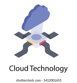 Digital technology, isometric vector icon
