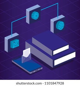 digital technology isometrics icons