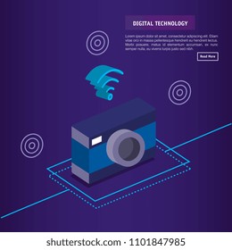 digital technology isometrics icons
