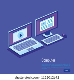 digital technology isometrics icons