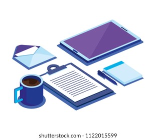 digital technology isometrics icons