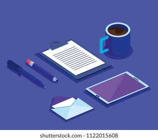 digital technology isometrics icons