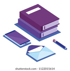 digital technology isometrics icons