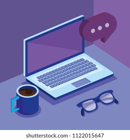 digital technology isometrics icons