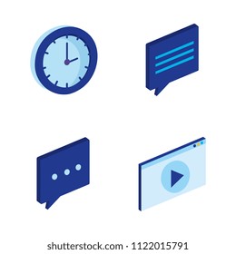 digital technology isometrics icons