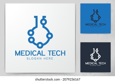 Digital technology, Laboratory Logo Designs Inspiration Isolated on White Background