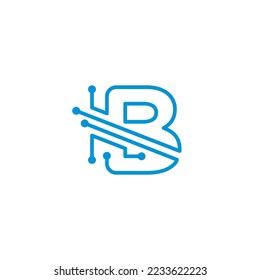 Digital Technology Letter B Logo Vector 003