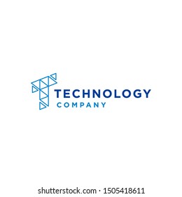 Digital Technology Letter initial T connection Icon Logo Design Element vector logotype template 