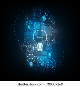 Digital technology in light bulb concept.