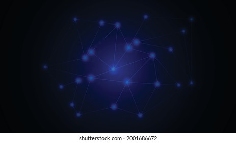 Digital technology light flow background with light futuristic glowing blue light wave on backdrop dark background. Artificial intelligence, deep learning, and big data concept for cyberspace vector.