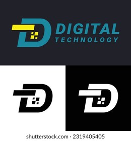 Digital Technology logo design. Elegant, Simple.