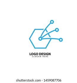 Digital Technology Logo Design Icon