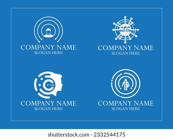 Digital Technology logo designs concept vector, Network Internet logo design collection