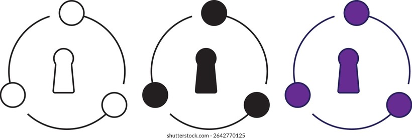 Digital technology logo icon padlock security concept